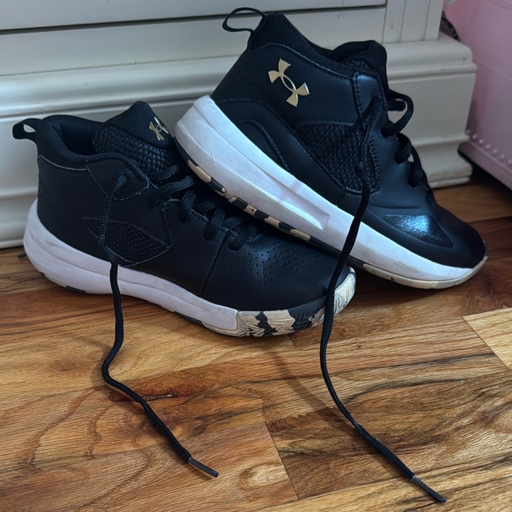 Under Armour Black and White High-Top Sneakers